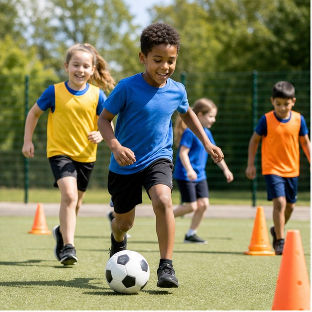 Children taking part in active outdoor games